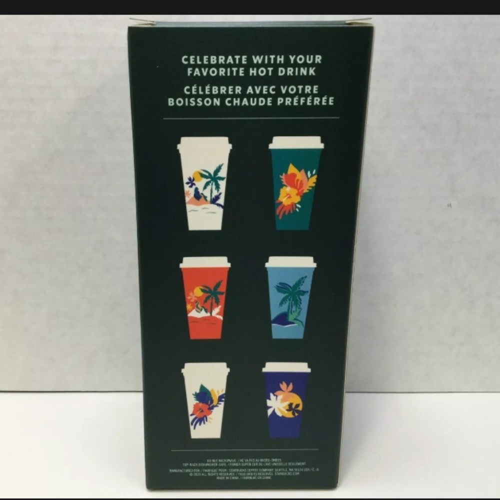6 pack Starbucks hot reusable cups with lids